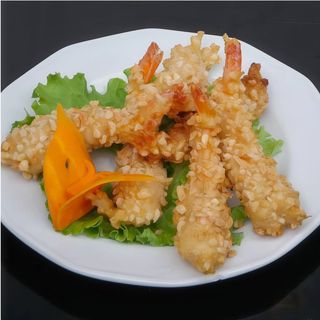 Gambas Fritas com Amêndoas