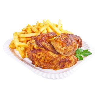 Pollo A L'Ast Entero Con Arroz Más Croquetas De Pollo