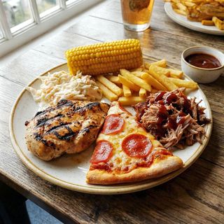 Chicken, Pizza And Pork