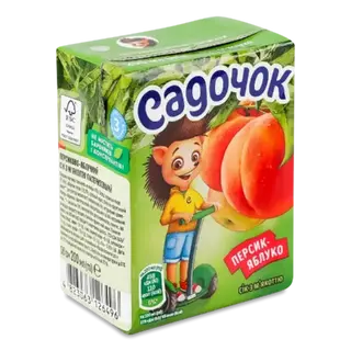 Сік з мʼякоттю персик-яблуко 0.2л
