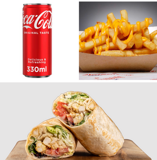 Цезар Рап + Пържени картофки  + Coca-Cola