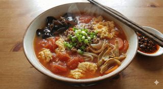 Pasta con pomodoro e uova