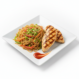 Noodles Y Pechuga A La Plancha