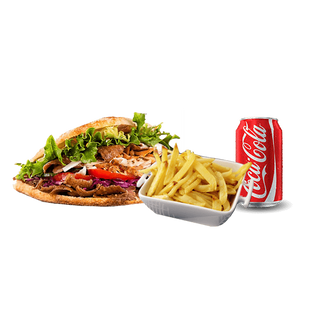 Menú Kebab solo de Carne + Patatas + Bebida