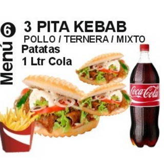 Menú 6 3 Pita kebab