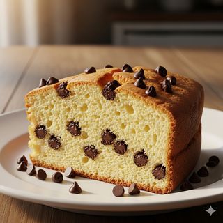 Panciok di pan di spagna con gocce di cioccolato