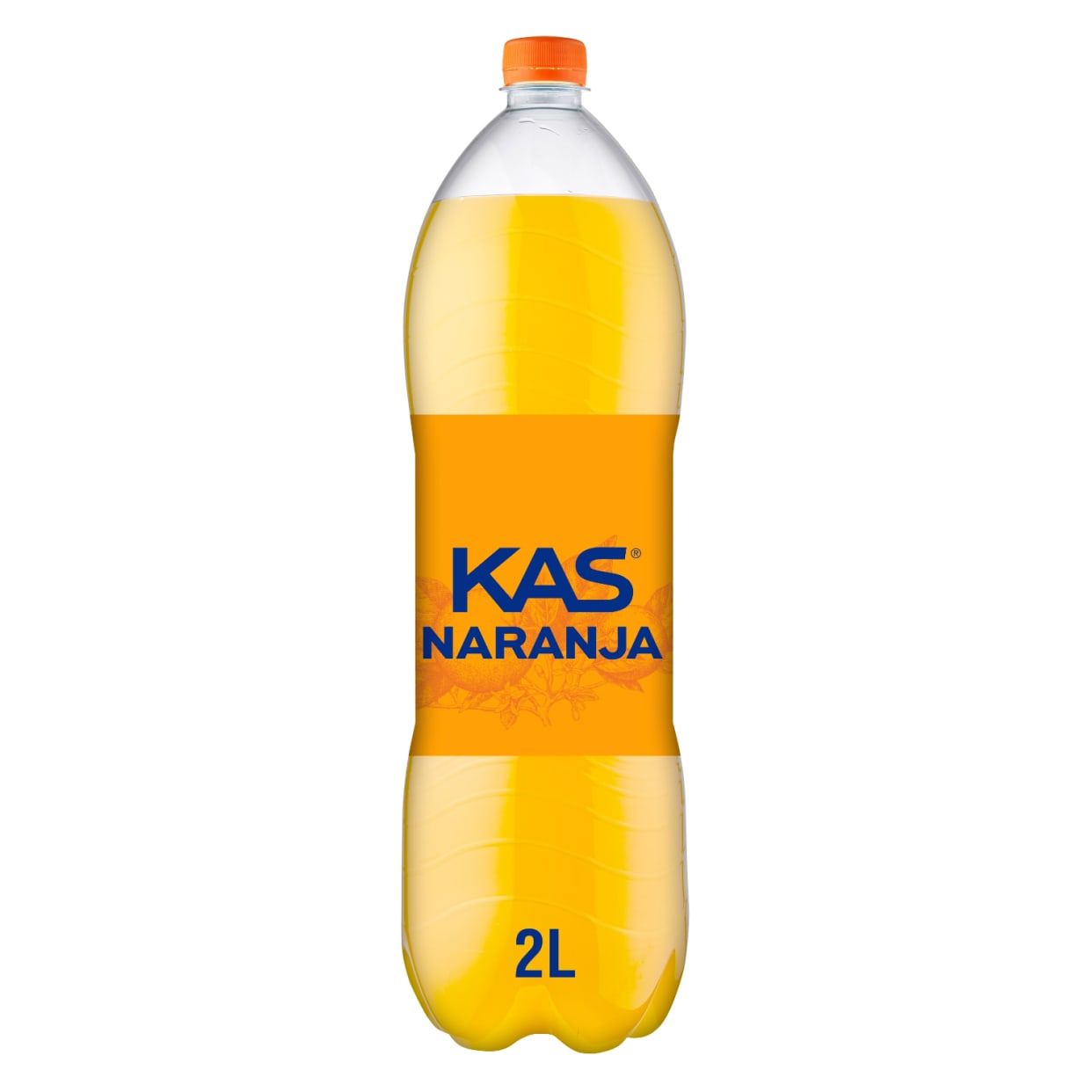 KAS Naranja Zero Refresco con gas sabor Naranja sin Azúcar Botella 2 Litros