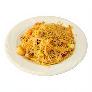 Fideo de arroz y gambas