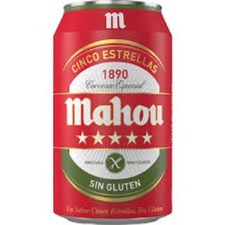 Cerveza Mahou 5 Estrellas Sin Gluten Lata 33cl.
