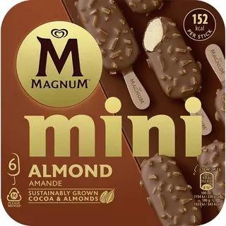 Magnum Helado Bombon Mni Almendrados Pack 6 Uds 36 Ml