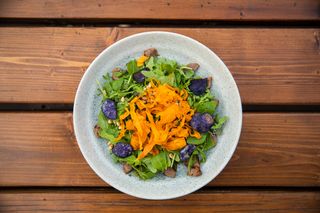 Beef salad with japanese pesto