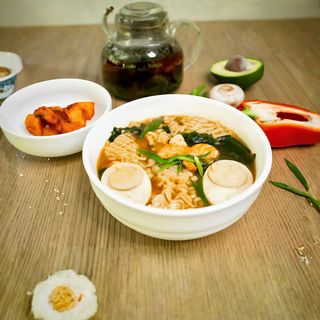 Рамен с креветками