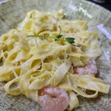 Феттучини с креветками 