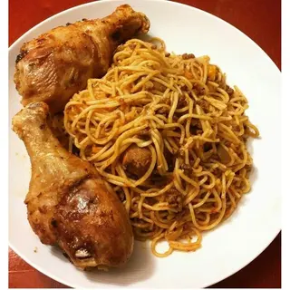Noodles, plantain and Chicken
