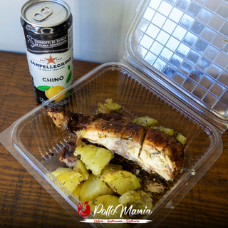 Menù 5: Mezzo Pollo con patate e 1 bevanda