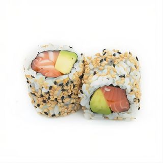 Uramaki de salmón con sésamo (8 uds.)