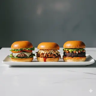 Tris di diversi burger