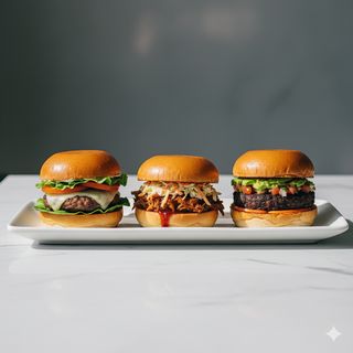 Tris di diversi burger