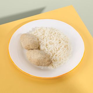 Парові індичі котлетки з рисом