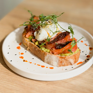 Avocado toast with salmon