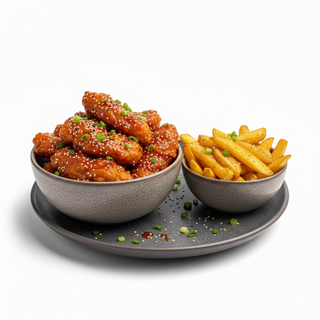 Ración De Fingers De Pollo Coreano Con Fritas