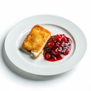 Queso Frito Con Salsa De Arándanos (Ración)