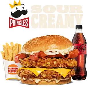 Menú Pringles Sour Creamy Doble Pollo Grande