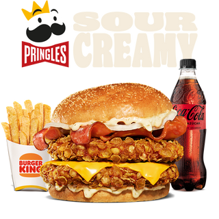 Menú Pringles Sour Creamy Doble Pollo Grande