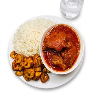White Rice, Plantain & Fish Combo