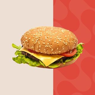 Cheese Burger con patatas fritas pequeñas