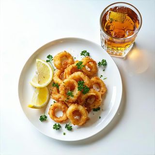 Calamari fritti + contorno a scelta + bibita in regalo