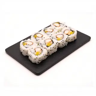 uramaki surimi con nabo y pepino y topping, bandeja (8 uds.)