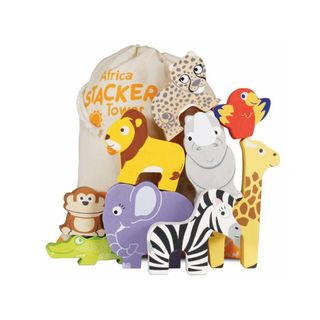 Le toy van drvene životinjice za slaganje Afrika