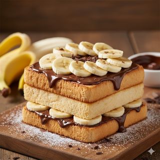 Тост сандвич с банан и шоколад