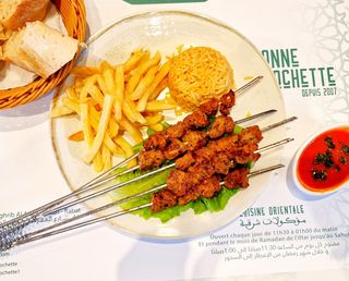 Plat brochettes de viande (veau)