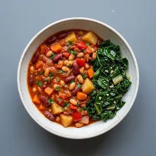 Hearty Bean Goulash With Sautéed Greens