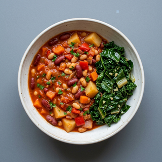 Hearty Bean Goulash With Sautéed Greens