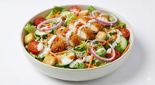 Insalata mista con pollo croccante