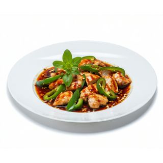 Pollo con pimiento verde