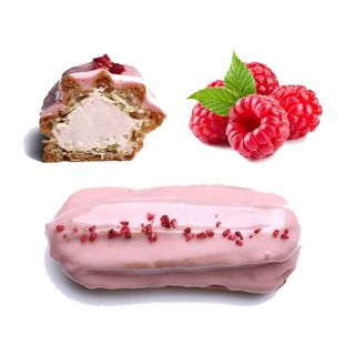 Еклер "Ягідний" з малиною та полуницею (70 г)