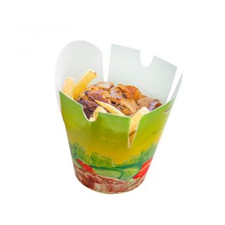 77. Plato Box Con Patatas Y Carne salsa 