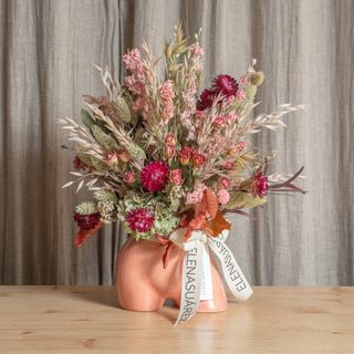 Mini Bum Bum Rosa con Flores Preservadas