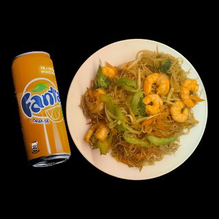 Massa arros com gambas(menu)