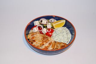 Greek chicken rice ball