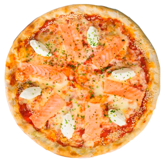 пицца с лососем