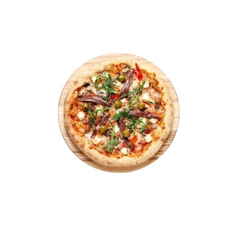 10. Pizza de queso, salami, jamón York y anchoas