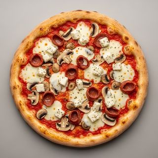 Salsiccia, funghi e scamorza