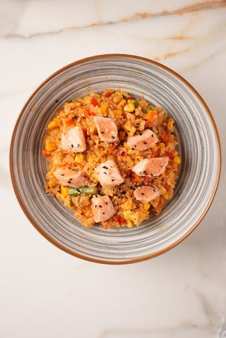 Rice shrimps vegetables