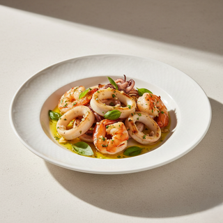 CREVETI SI CALAMAR LA GRATAR - 350g