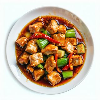 Maiale in salsa agrodolce con verdure